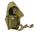 Originele Hongaarse militaire olijfgasmasker draagtas lederen band vintage