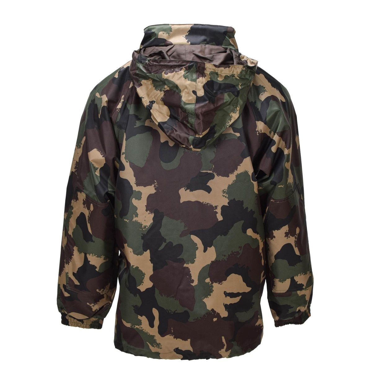 Originele Hongaarse militaire waterdichte jas oprolbare capuchon met knoopflap M93 Camo