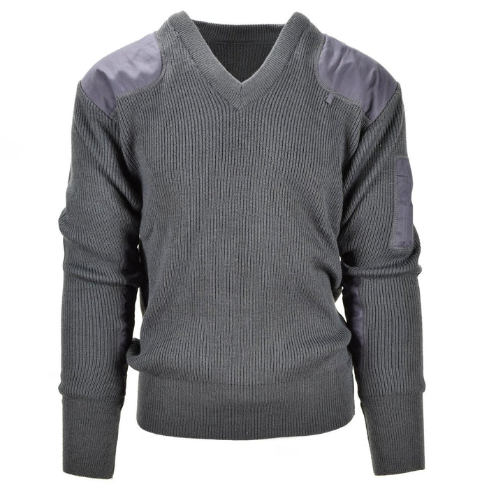 Originele Italiaanse legercommando trui Jumper grijze wollen trui met V-hals NIEUW - GoMilitar