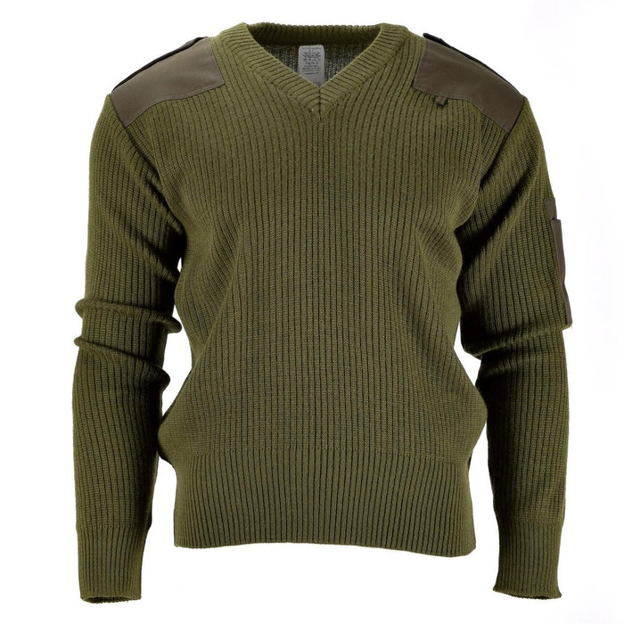 Originele Italiaanse leger trui Commando Jumper groene wollen trui met V-hals NIEUW - GoMilitar