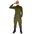 Origineel Italiaans leger tricot shirt ritssluiting onderhirt f1 thermische groene od nieuw