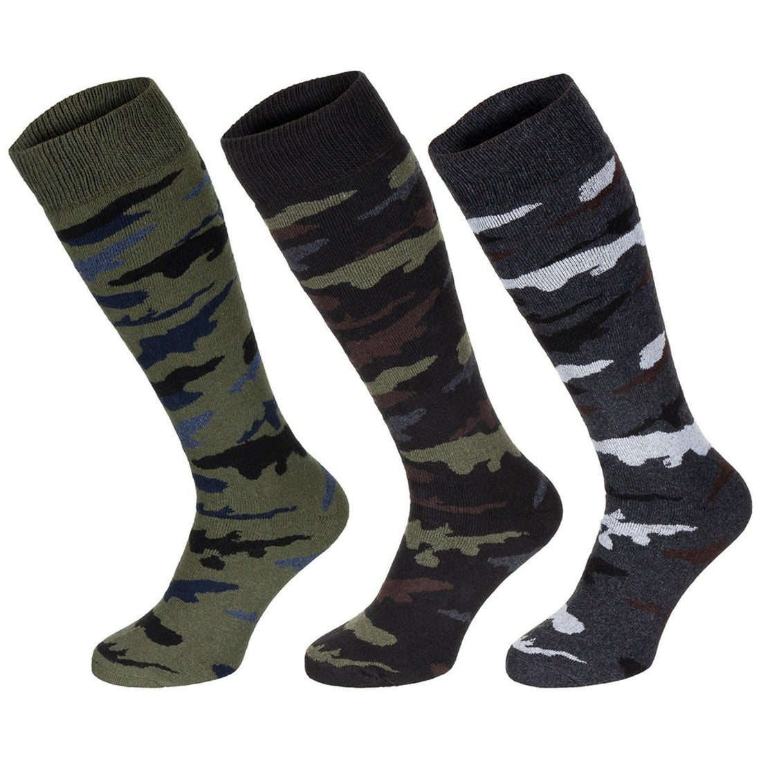 Originele Italiaanse militaire Esercito wintersokken lang hoog 3-pack camouflage