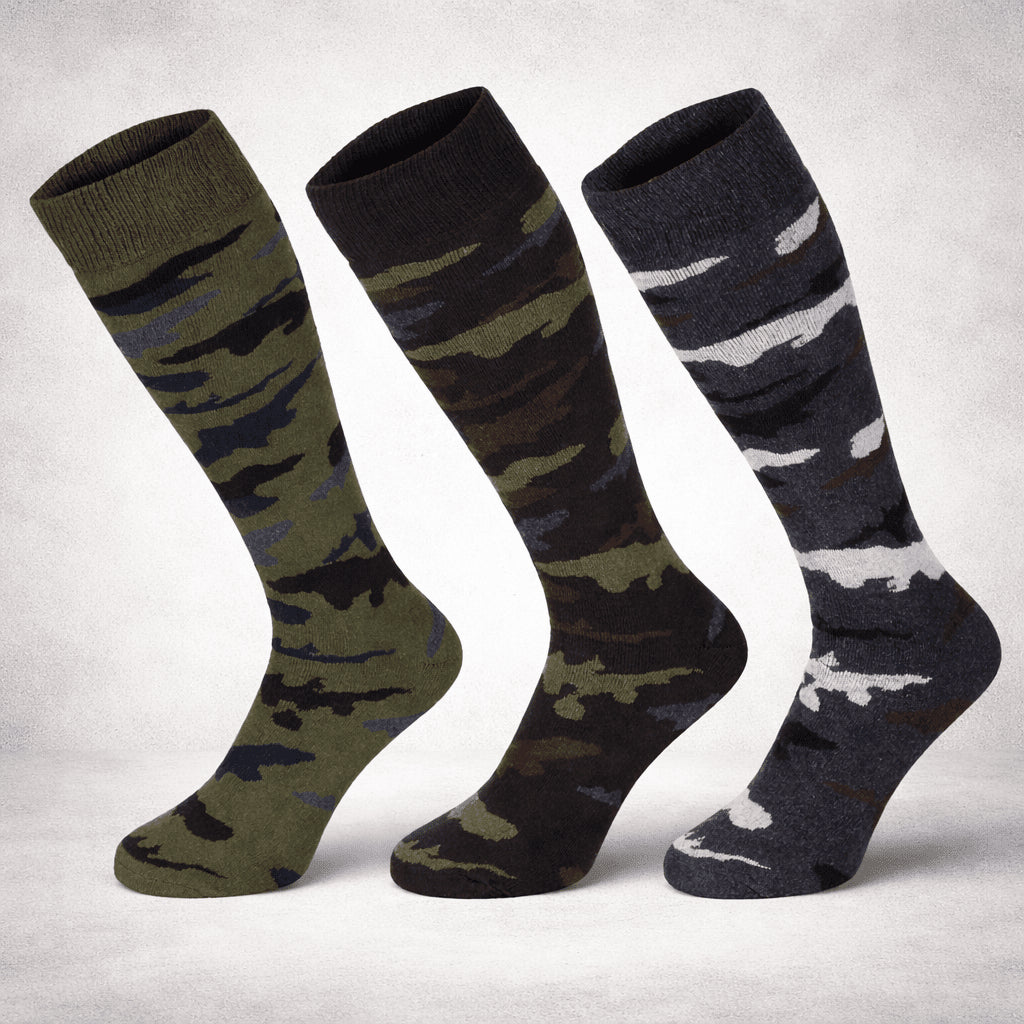 Originele Italiaanse militaire Esercito wintersokken lang hoog 3-pack camouflage