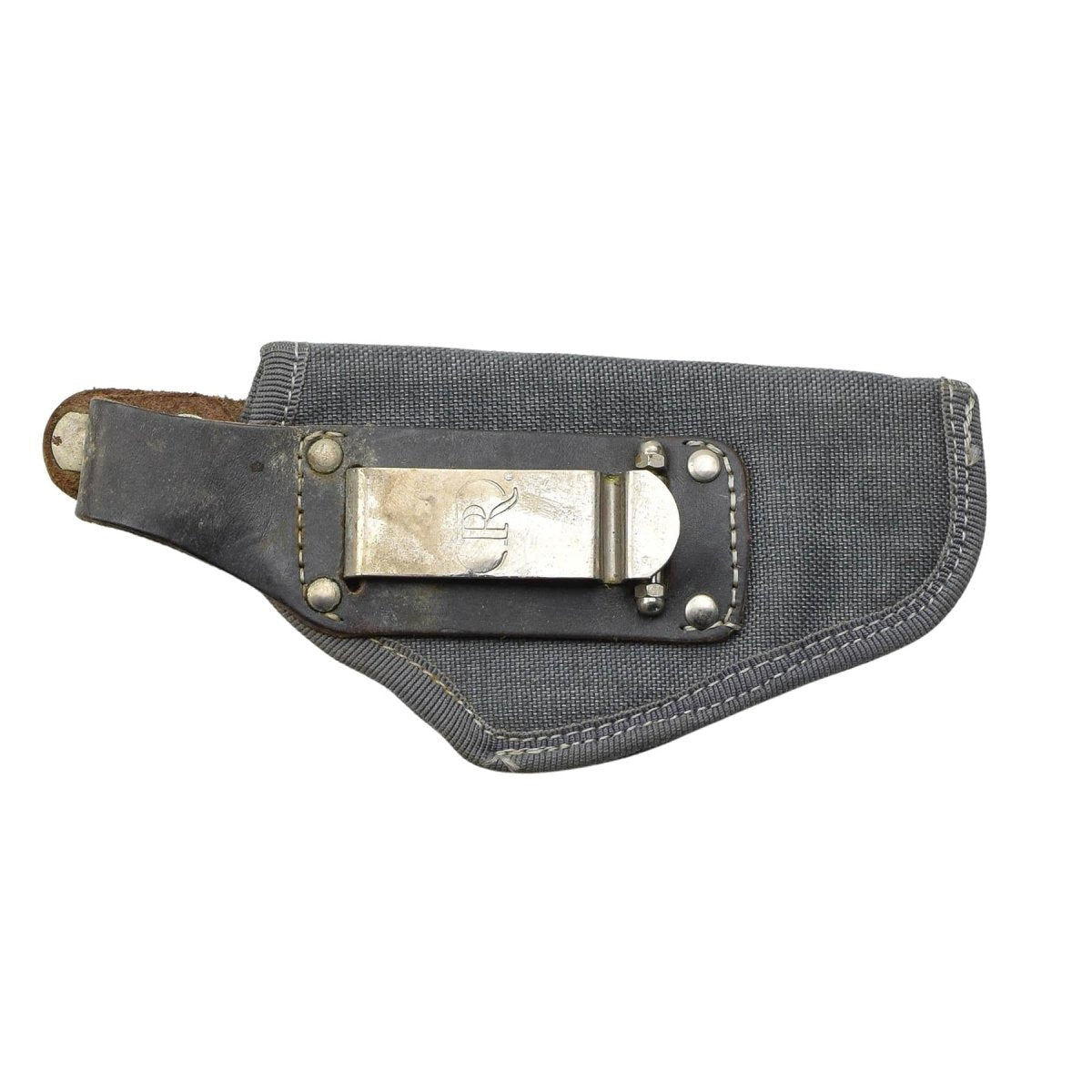 Originele Italiaanse Militaire Pistoolholster Nylon Drukknoopsluiting Grijs