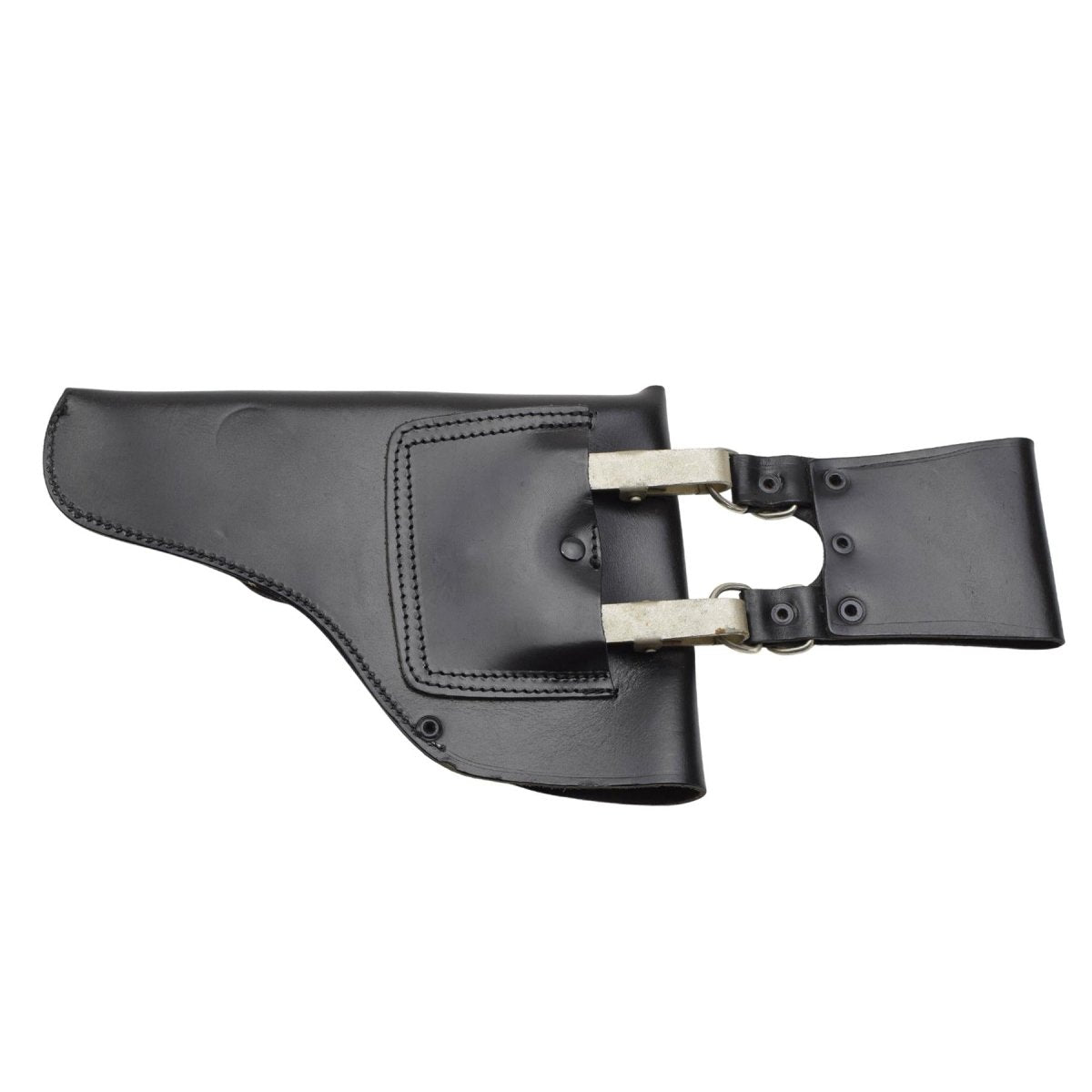 Originele Italiaanse Militaire Pistoolholster Rechtshandige Gespsluiting Zwart