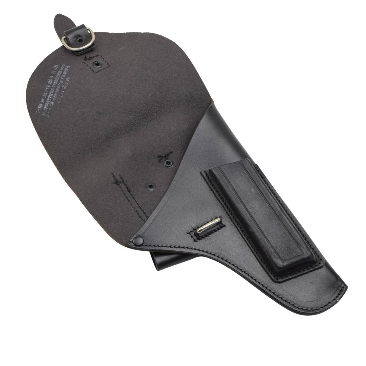 Originele Italiaanse Militaire Pistoolholster Rechtshandige Gespsluiting Zwart