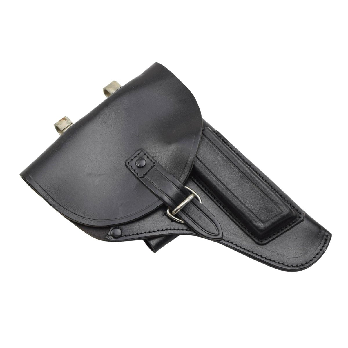 Originele Italiaanse Militaire Pistoolholster Rechtshandige Gespsluiting Zwart
