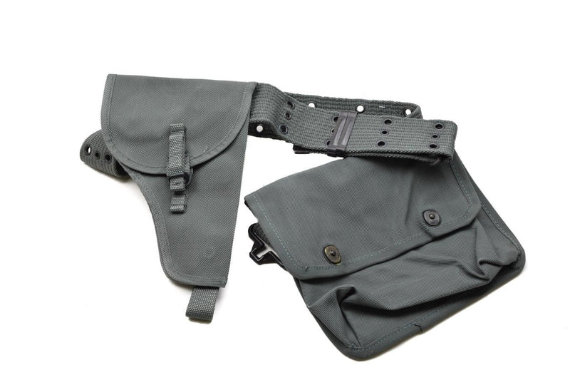 Originele Italiaanse politie -pistoolgordelholster met munitiezakje nieuw