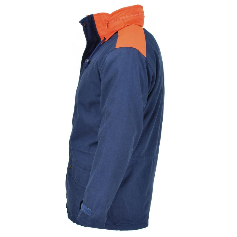 Original Italian Trilaminated Navy Parka Jacket Hooded Vintage Waterproof NEW - GoMilitar