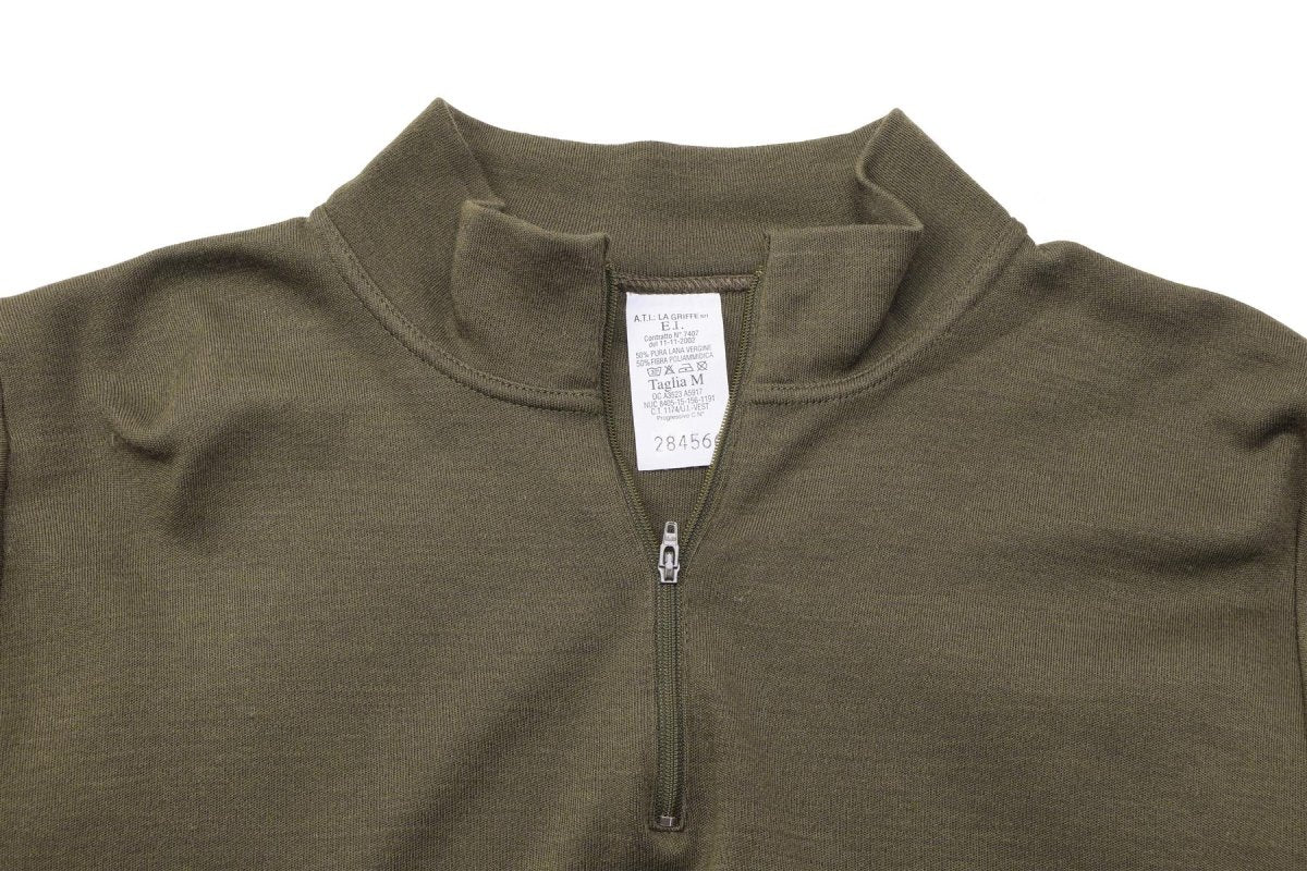 Origineel Italië militair shirt ritssluiting onder de lichte lichtgewicht ademende olijf
