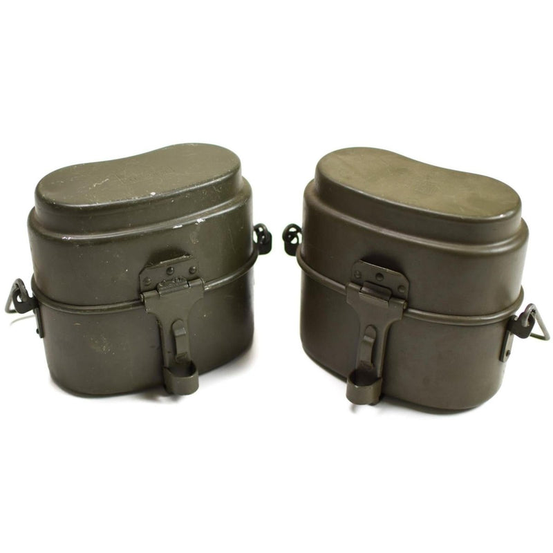 Original Polish Army mess kit Aluminum military bowler pot vintage camping Olive - GoMilitar