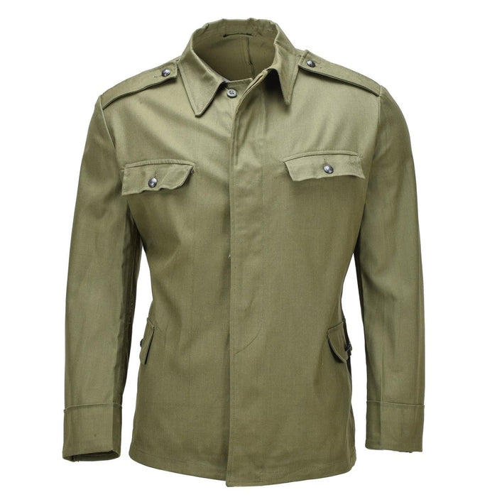 Original Romanian Army Work Jacket Button Front Military Field Coat Olive - GoMilitar