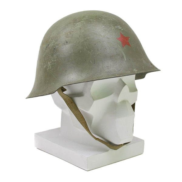 Original Serbian tactical steel helmet with liner combat gear chinstrap Olive - GoMilitar