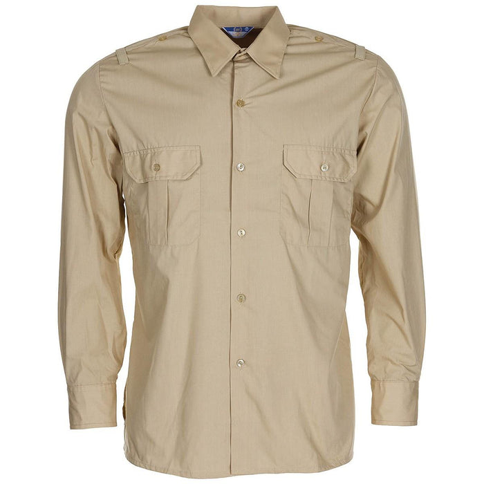 Origineel Spaans militair veldwerkshirt met lange mouwen, lichtgewicht kaki van duurzaam polyestermengsel voor tactische en outdooruitrusting