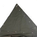 Olive green Swedish army shelter half poncho made of durable water-resistant material with metal grommets for versatile use