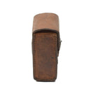 Vintage Swedish military hard leather belt pouch for universal magazine storage with secure buckle closure