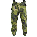 Authentic Swedish military thermal tanker pants in M90 Splinter camouflage with suspenders and secure pockets.