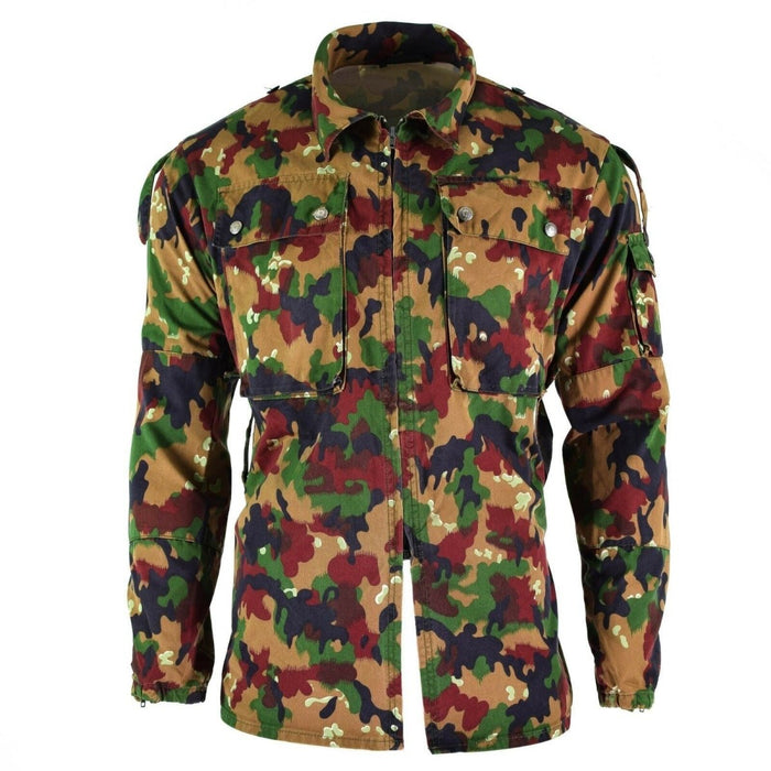 Origineel Zwitsers legerjack M83 gevechtsveld Alpenflage Camo Jacket shirt met rits - GoMilitar