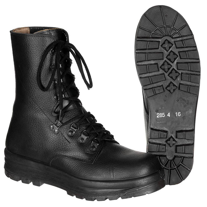 Originele Zwitserse militaire M95 gevechtslaarzen leer Army Surplus Issue zwart - GoMilitar