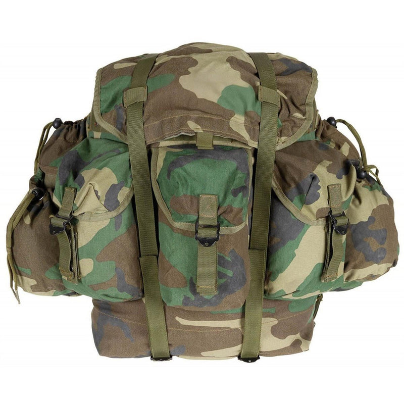 Original Turkish Army 40L Backpack Front Pockets Cordura Fabric Woodland Camo - GoMilitar