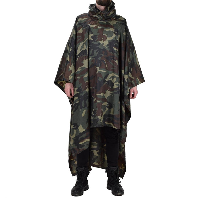 Originele Turkse militaire camouflageponcho waterbestendig ripstop leger met capuchon - GoMilitar