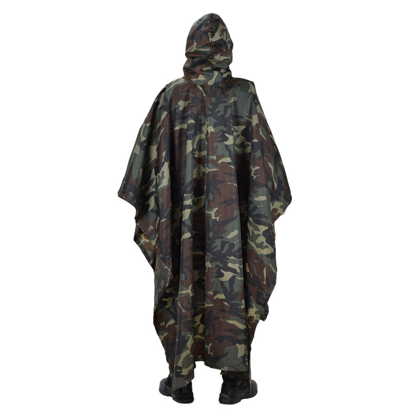 Original Turkish military camouflage poncho water resistant ripstop hooded army - GoMilitar