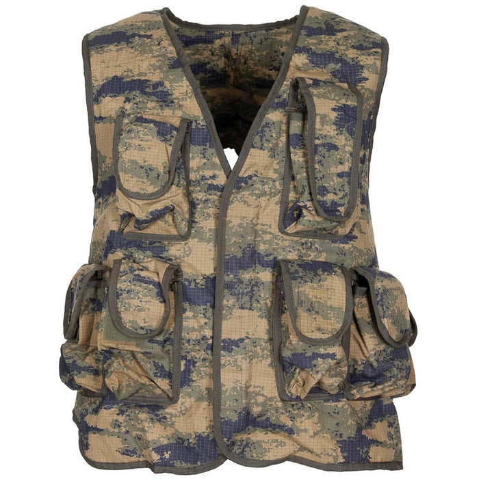 Origineel Turks militair vest in M2018 camouflage met 8 bevestigde zakken en schoudervulling voor tactisch gebruik