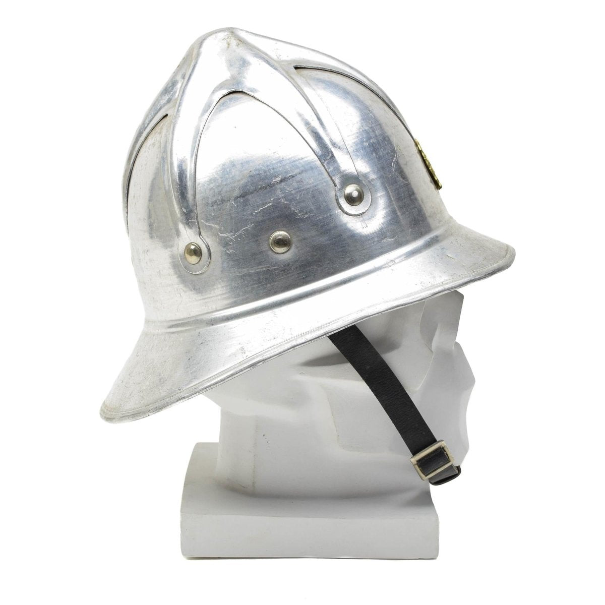 Origineel Joegoslavië Militair Gray Aluminium Brandweerhelm Red Start Badge Army