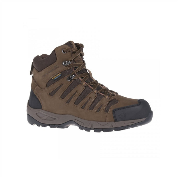 PENTAGON Achilles XTR 6" tactical boot in terra brown nubuck leather with waterproof Hydroguard and rugged sole
