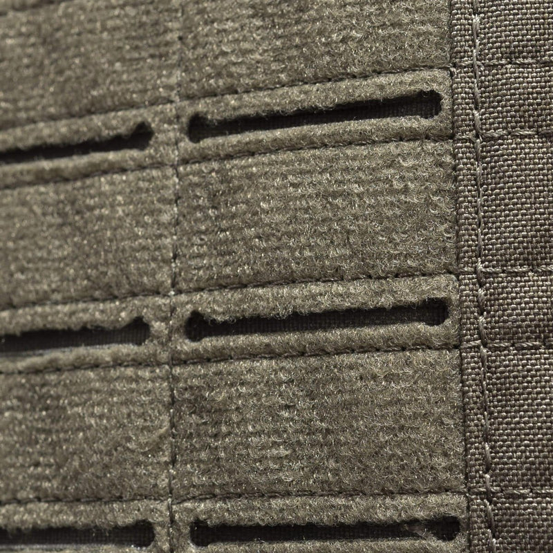 Close-up of laser-cut Molle system on durable Cordura fabric of PENTAGON Milon Plate Carrier Mk2 tactical vest