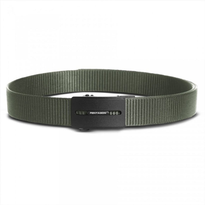 35 mm tactische nylon riem in olijfgroen met verstelbare zinklegering gesp, duurzaam en minimalistisch ontwerp
