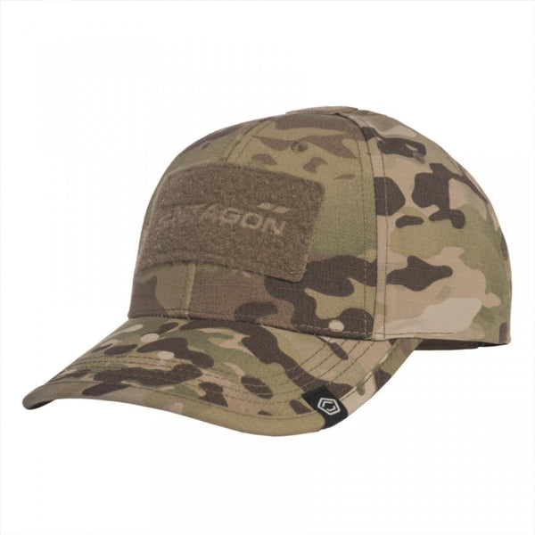 Pentagon tactische dop ripstop stof 6-panel ontwerp front patch multicam camo