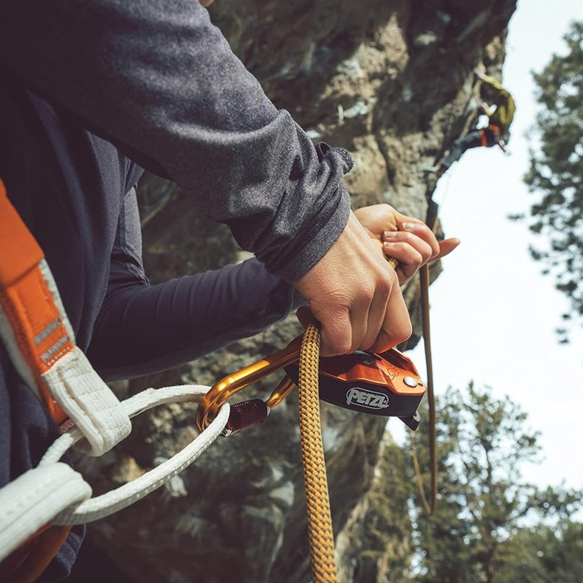 PETZL GRIGRI Zekeringsapparaat Ondersteund remmen Rotsklimmen Abseilen Oranje
