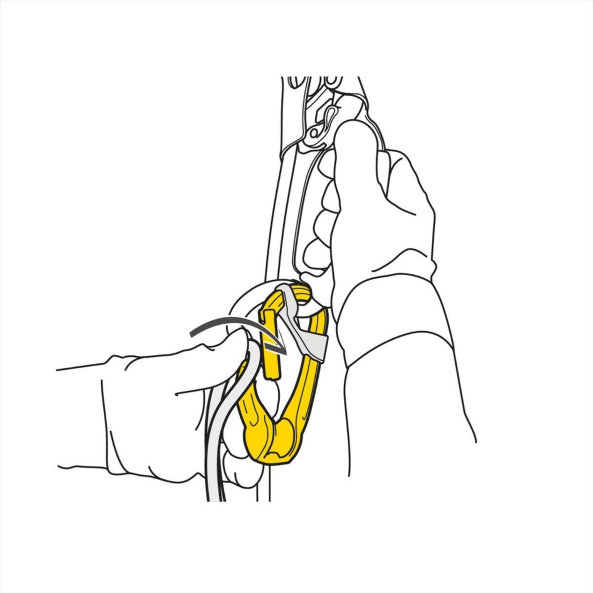 PETZL ROLLCLIP A Pullet-karabijnhaak Niet-vergrendelend Keylock-systeem Klimmen Geel