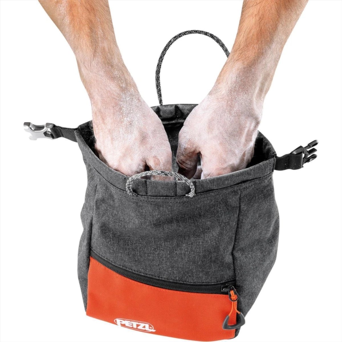 PETZL SAKAB Krijtzak Duurzaam Magnetische rolsluiting Meerdere zakken Grijs