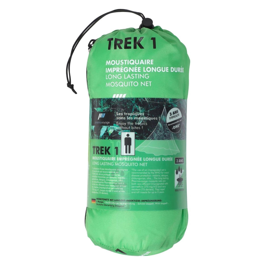 Pharmavoyage Insectennet Trek 1 camping outdoor insectengaasbescherming Wit