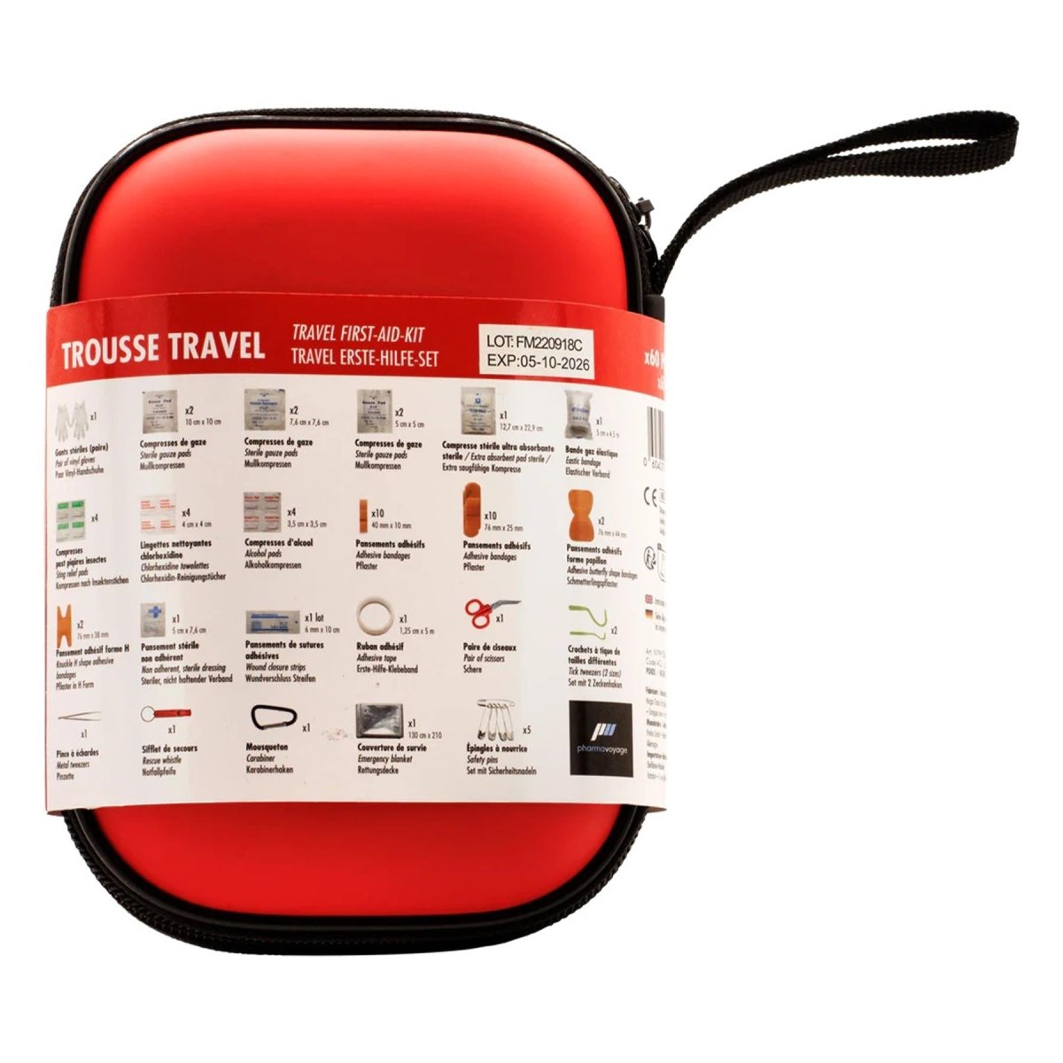 Pharmavoyage Travel EHBO -kit compacte draagbare medicijnbox respondertas