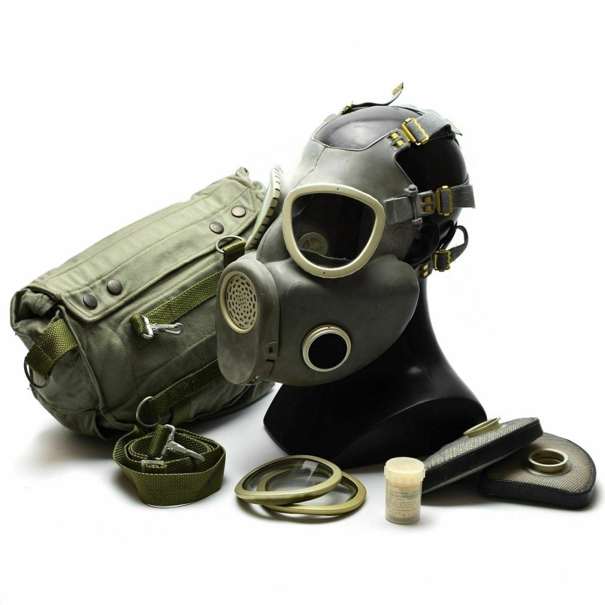 Pools militair gasmasker MP-4 Echte ademhalingschemische grijze olijf OD NIEUW