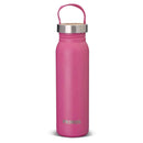 Pink Primus Klunken 700ml stainless steel water bottle with cork lid and carrying loop for outdoor activities