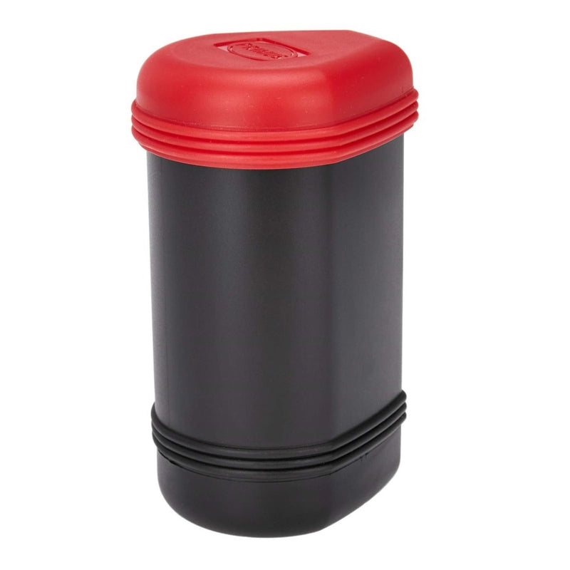 Primus Micron portable hiking lantern with compact design and red top for backpacking and camping illumination.