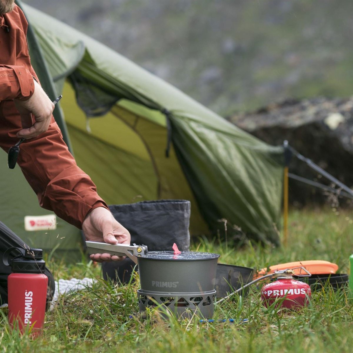 Primus primetech campingkachel set 1,3 liter koken kokende pot buitenbrander