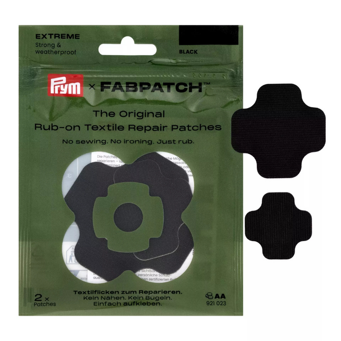 Prym FabPatch EXTREME Self-Adhesive Repair Patches Water-Repellent Black - GoMilitar