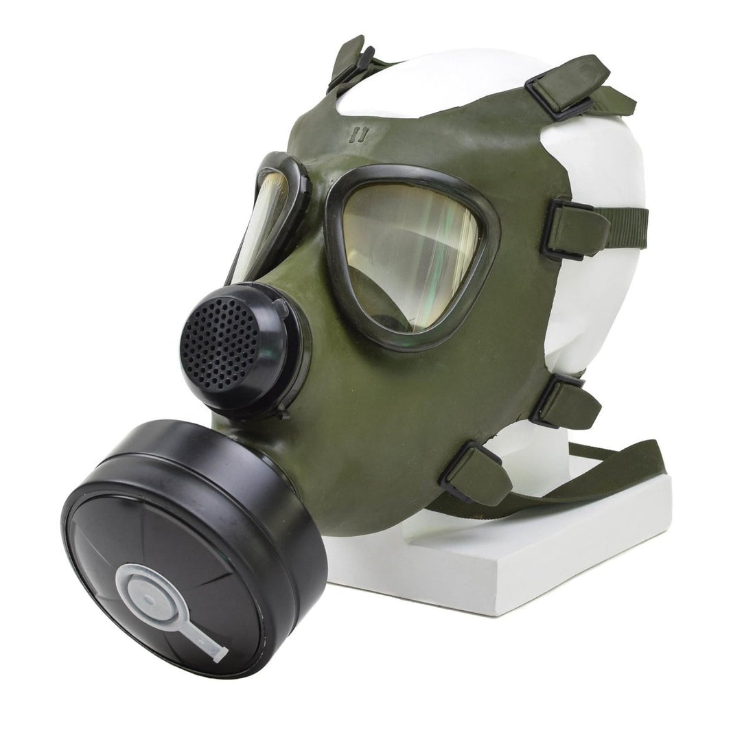 Roemeens M74 Gasmasker Volledig gezicht NBC Aspirator Vintage Olive Militair Surplus