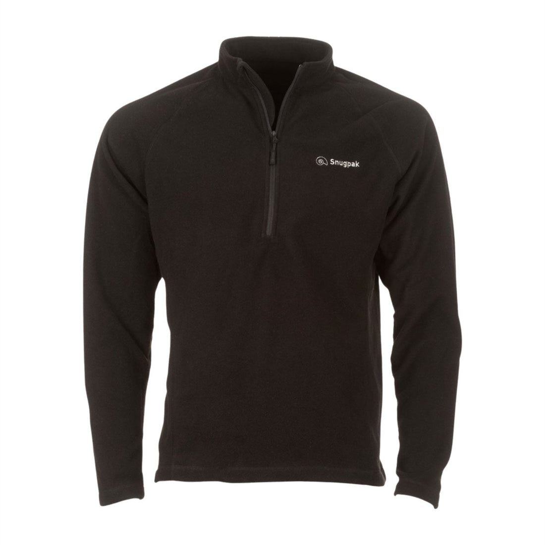 Snugpak IMPACT fleecejack zacht opstaande kraag kinbeschermer 1/4 ritssluiting zwart