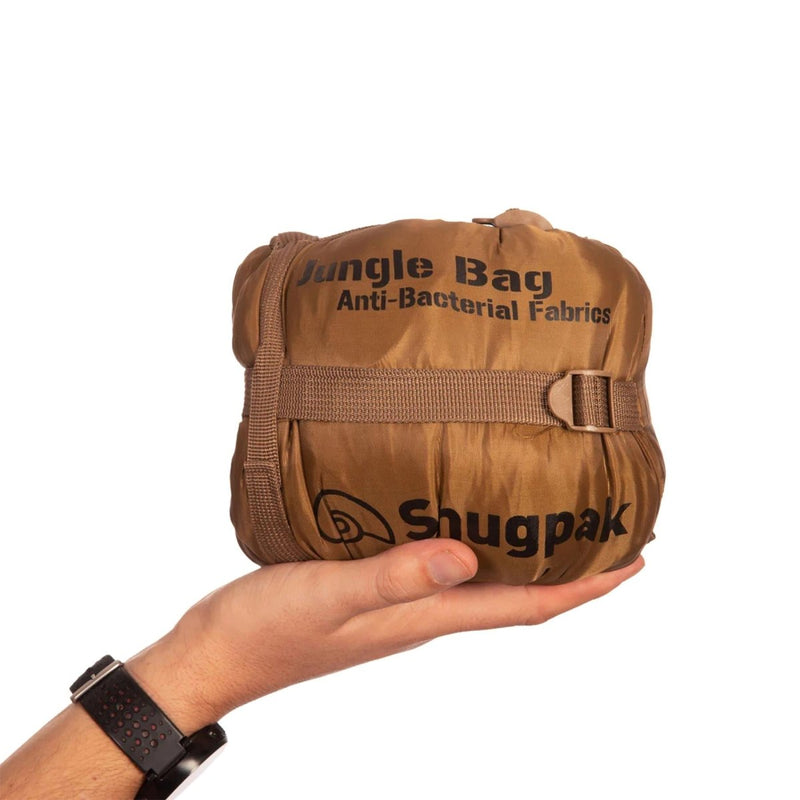 Snugpak slaapzak 220 cm geïntegreerde muggencompressiefas Coyote