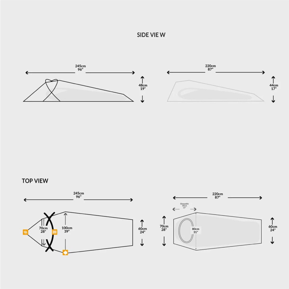 Snugpak Stratosphere Bivvi Bag Eén persoon Waterbestendig Compact Shelter Coyote