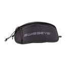 Black zippered protective carrying case for SWISS EYE safety goggles with branded logo on the side