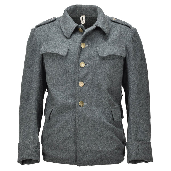 Zwitsers militair veldjack Vintage schouderepauletten met knoop Wolgrijs - GoMilitar