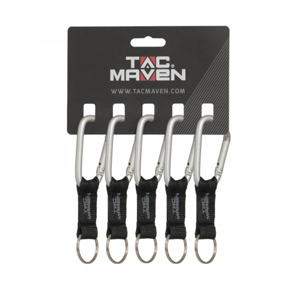 TAC MAVEN 7 mm aluminium karabijnhaken, 5 stuks outdoor campingsleutelclips