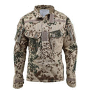TACGEAR Desert Flecktarn military style commando field jacket with reinforced elbows and multiple pockets for tactical use.